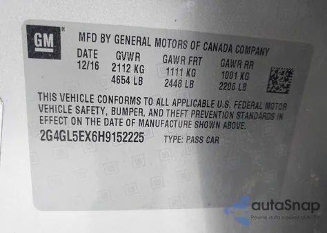 2017 Buick Regal Turbo Sport Touring из США, поврежденный, VIN 2G4GL5EX6H9152225